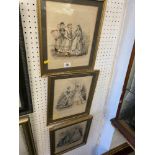 Three framed fashion prints