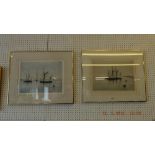 Two limited edition lithographs, seascapes,