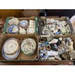 Four boxes of assorted china