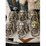 Silvered Lion door knockers,