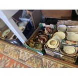 Four boxes of assorted china