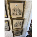 Three framed fashion prints