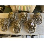 Silvered Lion door knockers,