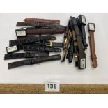 Twenty leather watch straps (10x 14mm 10 x 12mm)