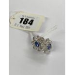 A pair of 18ct Diamond and Sapphire White gold earrings