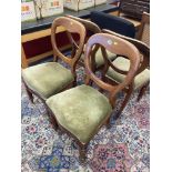 A set of four 19th century Balloon back chairs