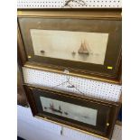 A pair of gilt framed prints,