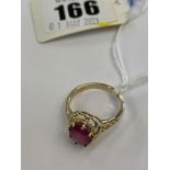 A 9ct Gold gem set ring,