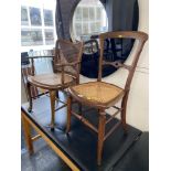 A bergere armchair and a side chair