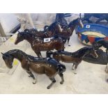 Five Beswick Horses