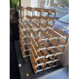 Three wooden wine racks