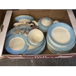 A qty of blue and white china etc.