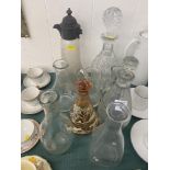 A small qty of glassware, decanters etc.