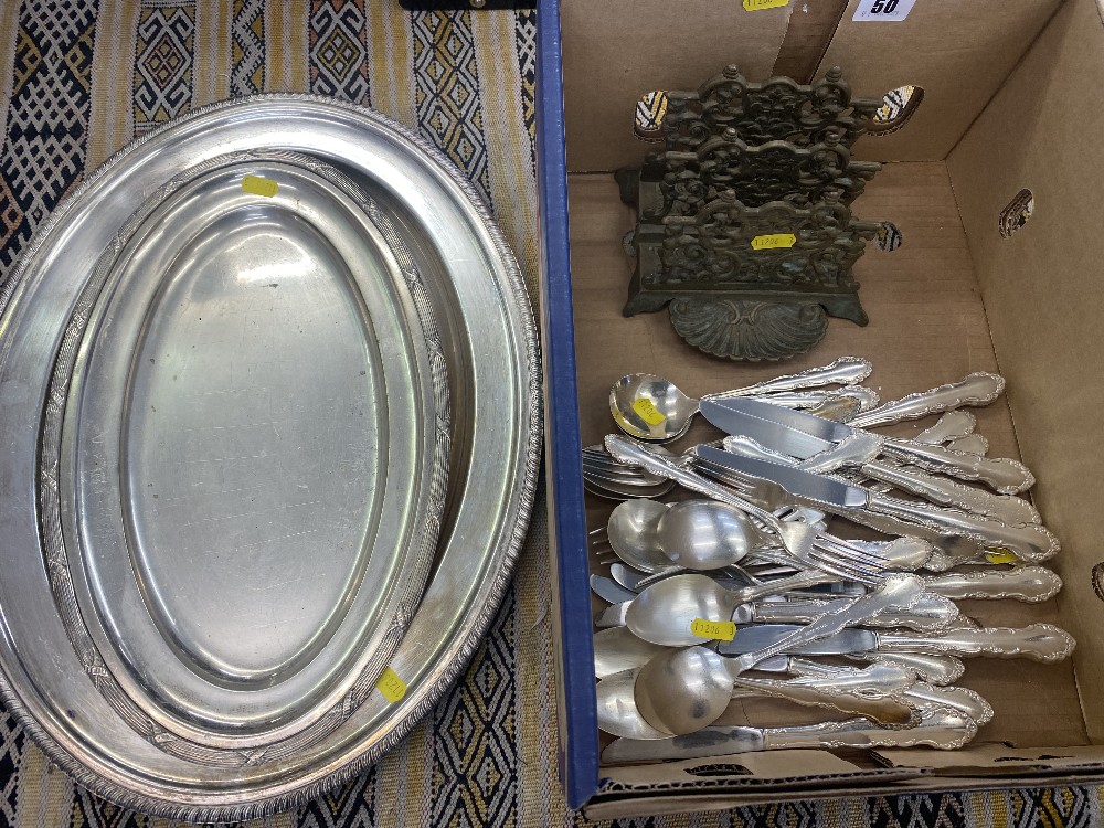 Two silver trays etc.