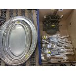 Two silver trays etc.