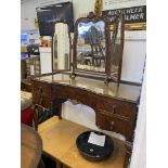 A Walnut dressing table and pot cupboard