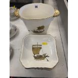 Four pieces Gien French porcelain
