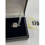 An 18ct White Gold, Edwardian Diamond Solitaire ring, Diamond 1.