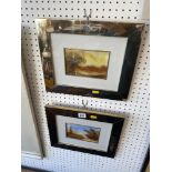 A pair of framed and glazed oil paintings