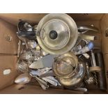 A qty of silver plated cutlery and other plated items