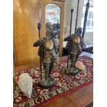 A pair of Spelter figural lamps