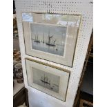 Two limited edition lithographs, seascapes,