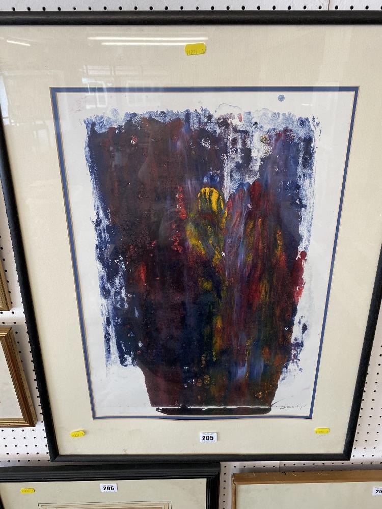 A large framed abstract