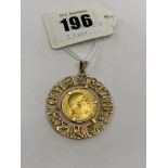 A half Sovereign in pendant