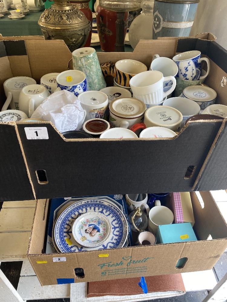 Two boxes of china and odds