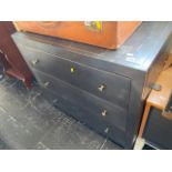 A Steel chest of three drawers