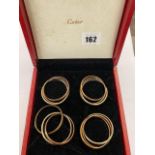 A boxed set of Cartier napkin rings