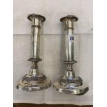 A pair of old Sheffield candlesticks