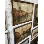 A pair of gilt framed watercolours,