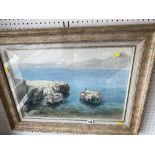 A framed Corfu Harbour scene, watercolour,