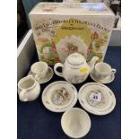 A Wedgewood ten piece Mrs Tiggy-Winkle children's tea set,