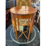 A Satinwood plant stand,