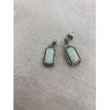 A pair of Silver 925 earrings set with Opal