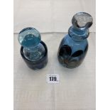 Two signed Art glass lidded bottles by Karlin Rushbrooke,