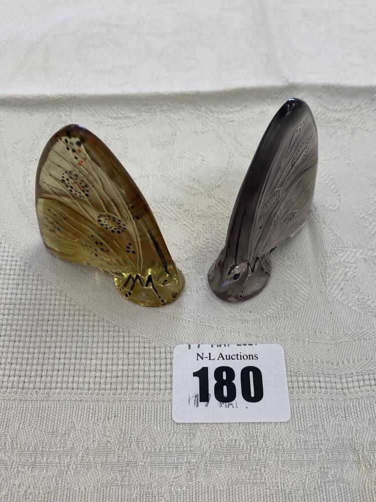 Two Lalique butterflies,