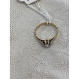 An 18ct Gold single stone diamond ring, size Q 1/2, diamond approx. .