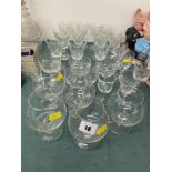 A set of Brandy glasses and a qty of assorted Crystal wine glasses etc.