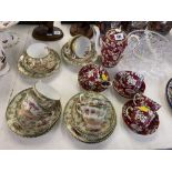 A set of Staffordshire part tea set etc.