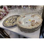 A set of six Limoges plates and a Passover plate