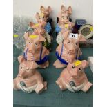 Two full sets of Wade NatWest piggy banks,