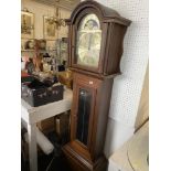 A Mahogany Moondial musical long case clock