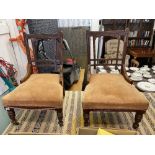 A pair of Edwardian upholstered nursing chairs