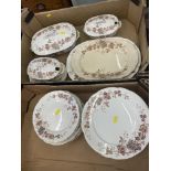 A large collection of floral decorated Victorian dinner ware