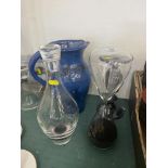 A hour glass, blue jug, black vase etc.