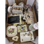 A qty of assorted enamelled oddments and frames