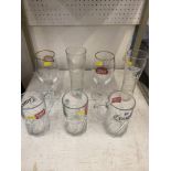 A qty of advertising glasses